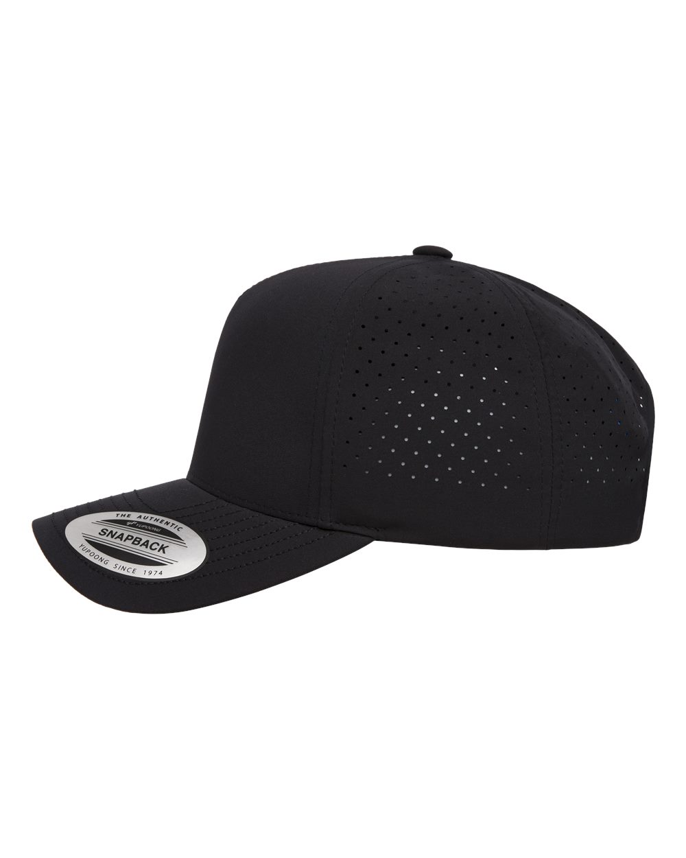 YP Classics Five-Panel Snapback with Perforated Cap - 5389AP Black