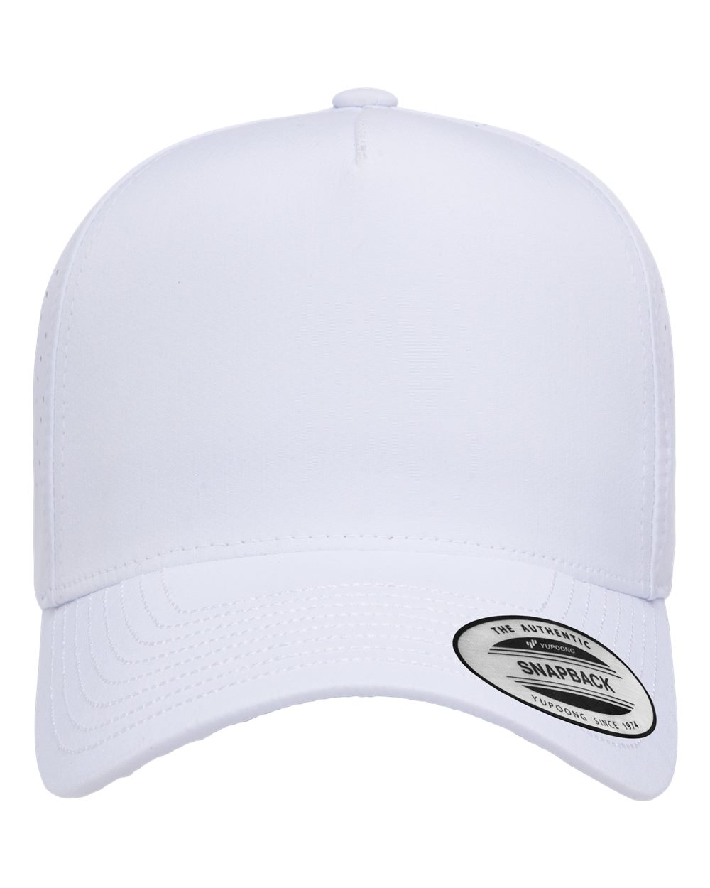 YP Classics Five-Panel Snapback with Perforated Cap - 5389AP White