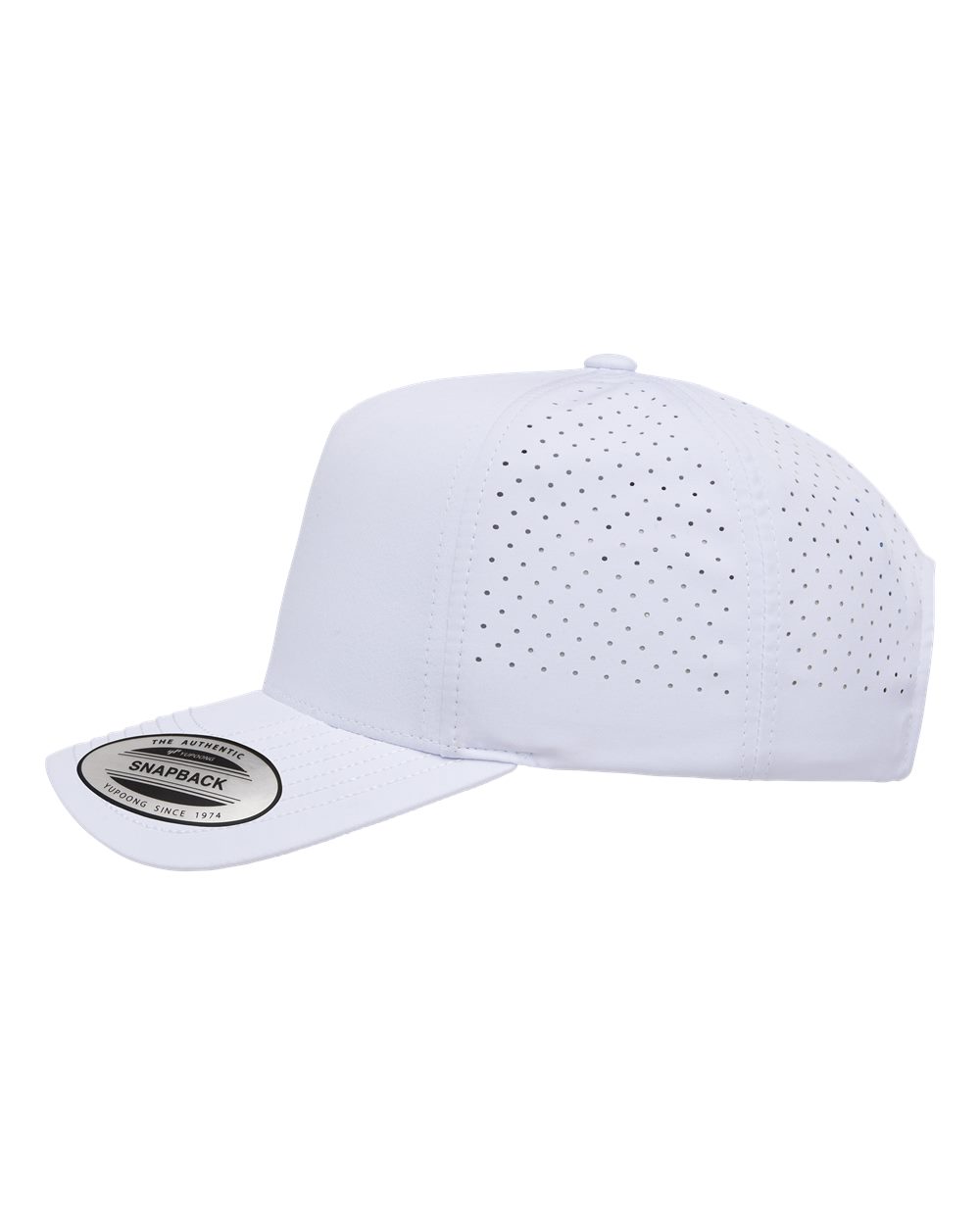 YP Classics Five-Panel Snapback with Perforated Cap - 5389AP White