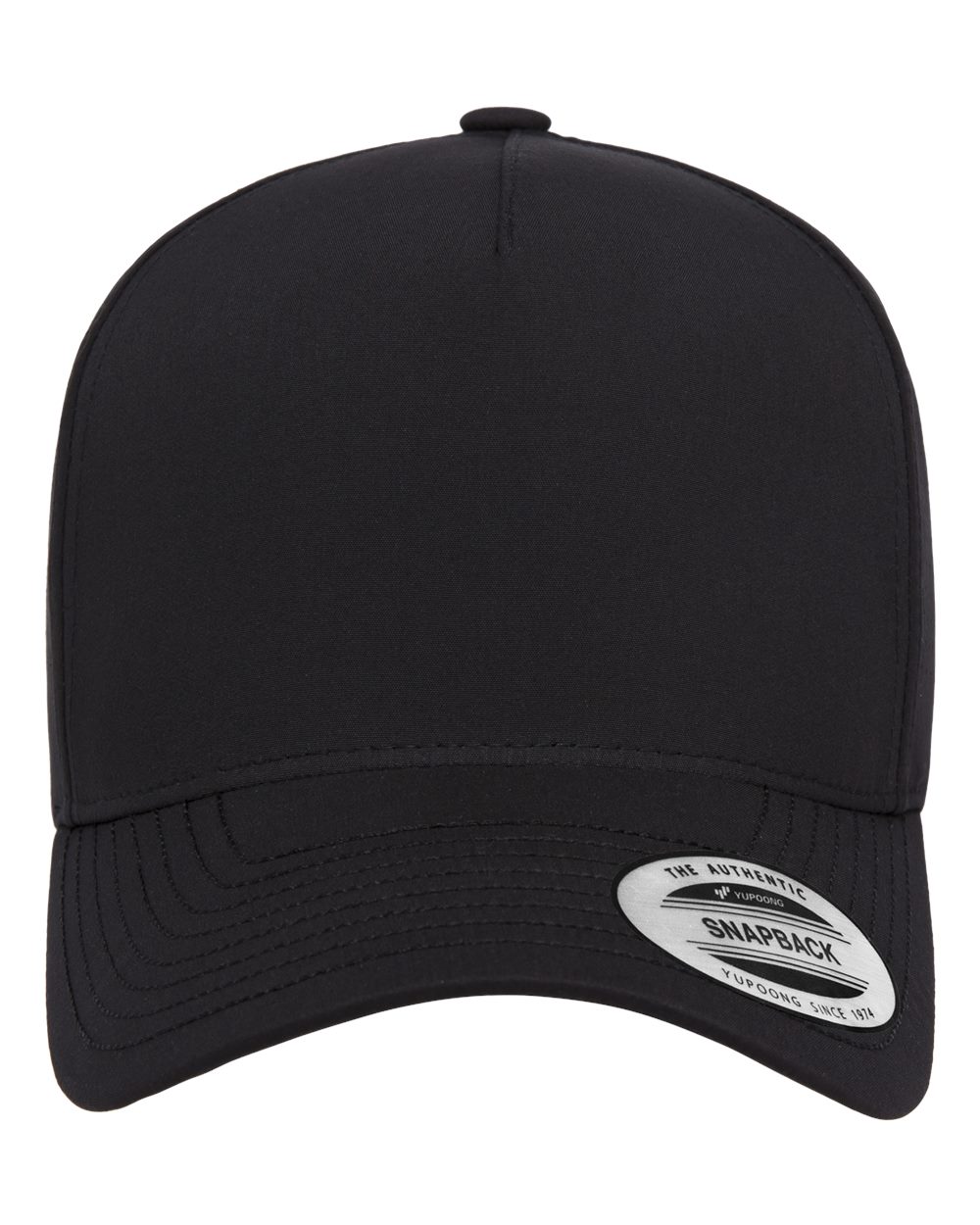 YP Classics Five-Panel Snapback with Perforated Cap - 5389AP Black