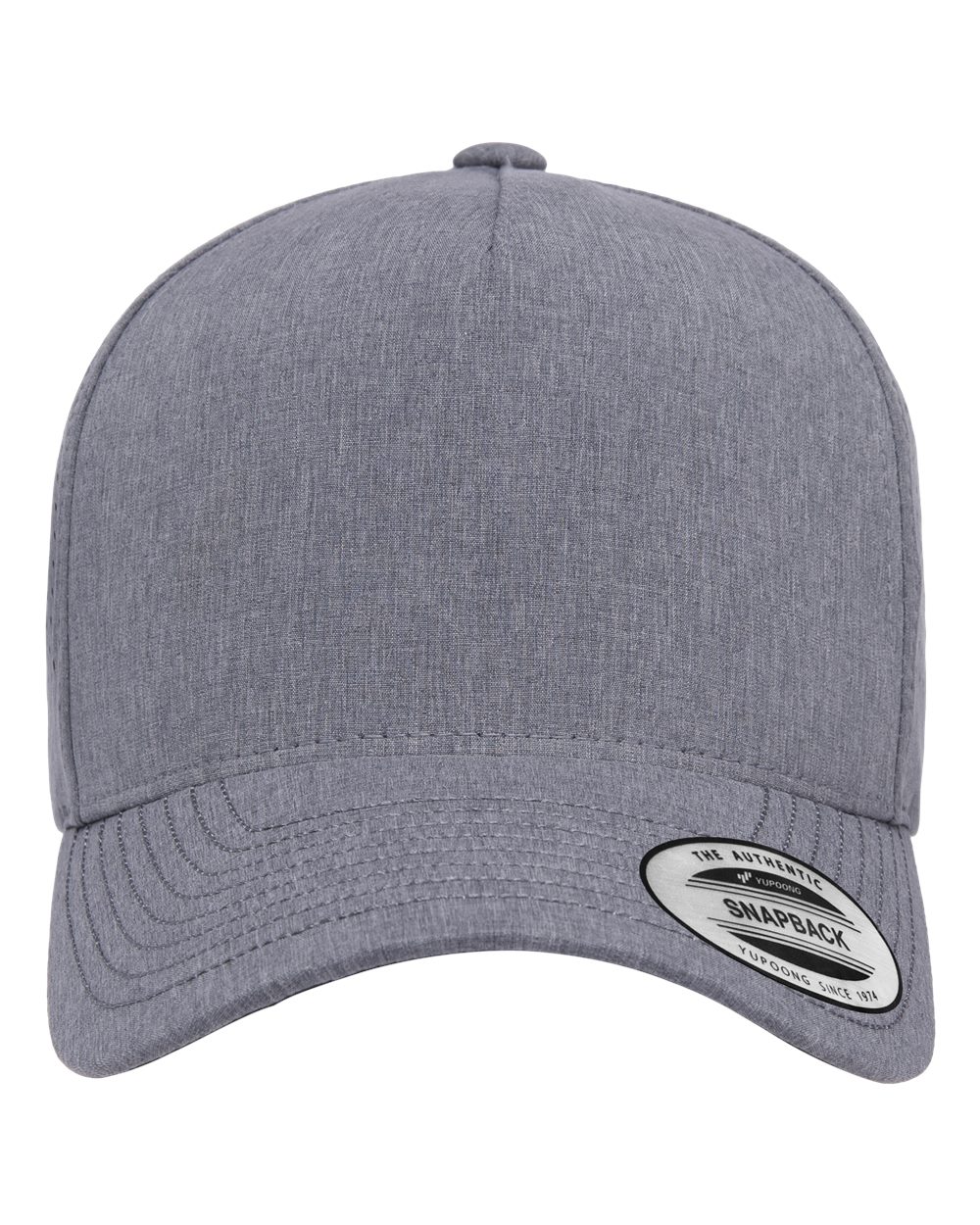 YP Classics Five-Panel Snapback with Perforated Cap - 5389AP Heather Grey