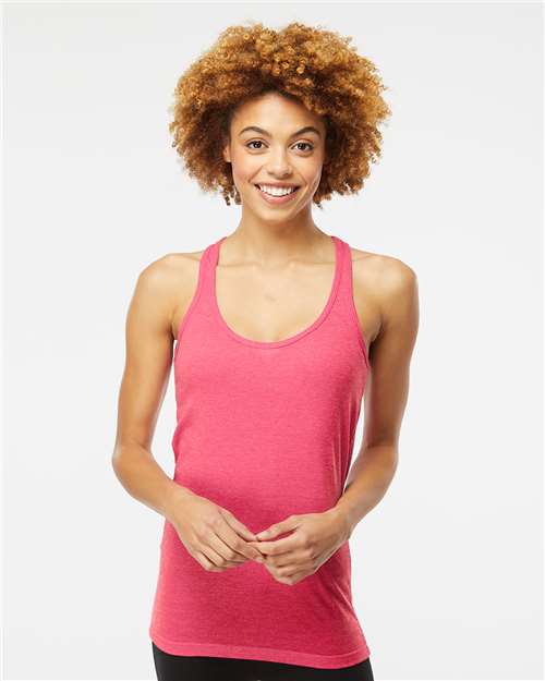 M&O Women's Racerback Blend Tank - 3590 - 3590M Heather Fuchsia
