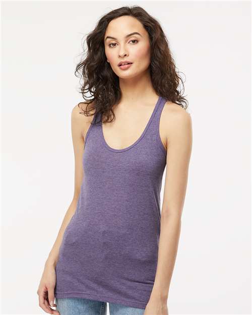 M&O Women's Racerback Blend Tank - 3590 - 3590M Heather Purple