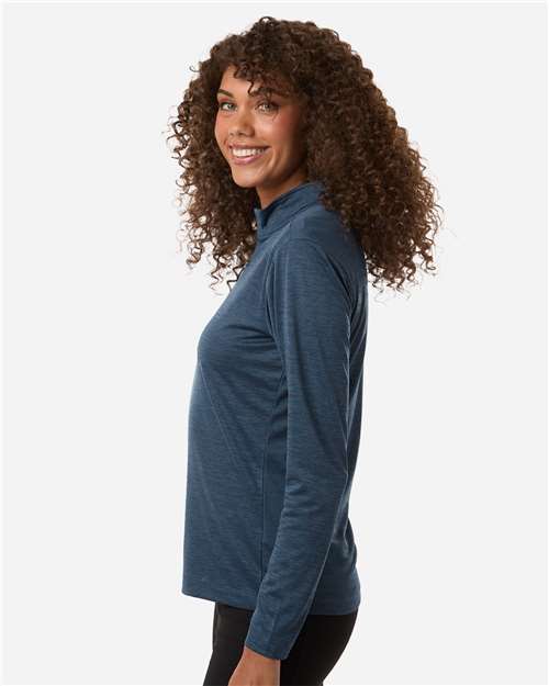 AllPro Women's Pro-Lock Performance Mélange Quarter-Zip Pullover - 4HM70L Navy Melange
