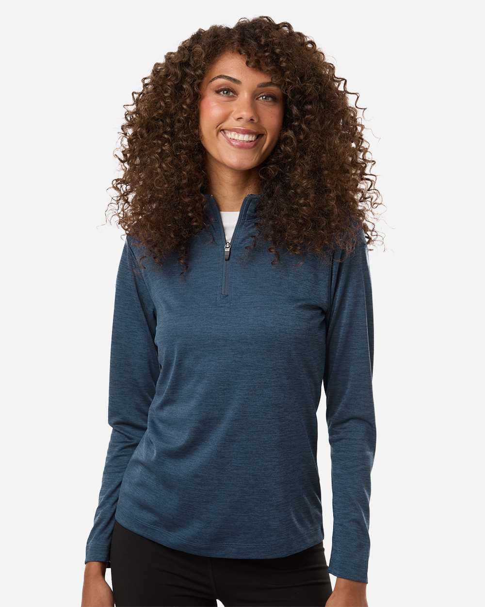 AllPro Women's Pro-Lock Performance Mélange Quarter-Zip Pullover - 4HM70L Navy Melange