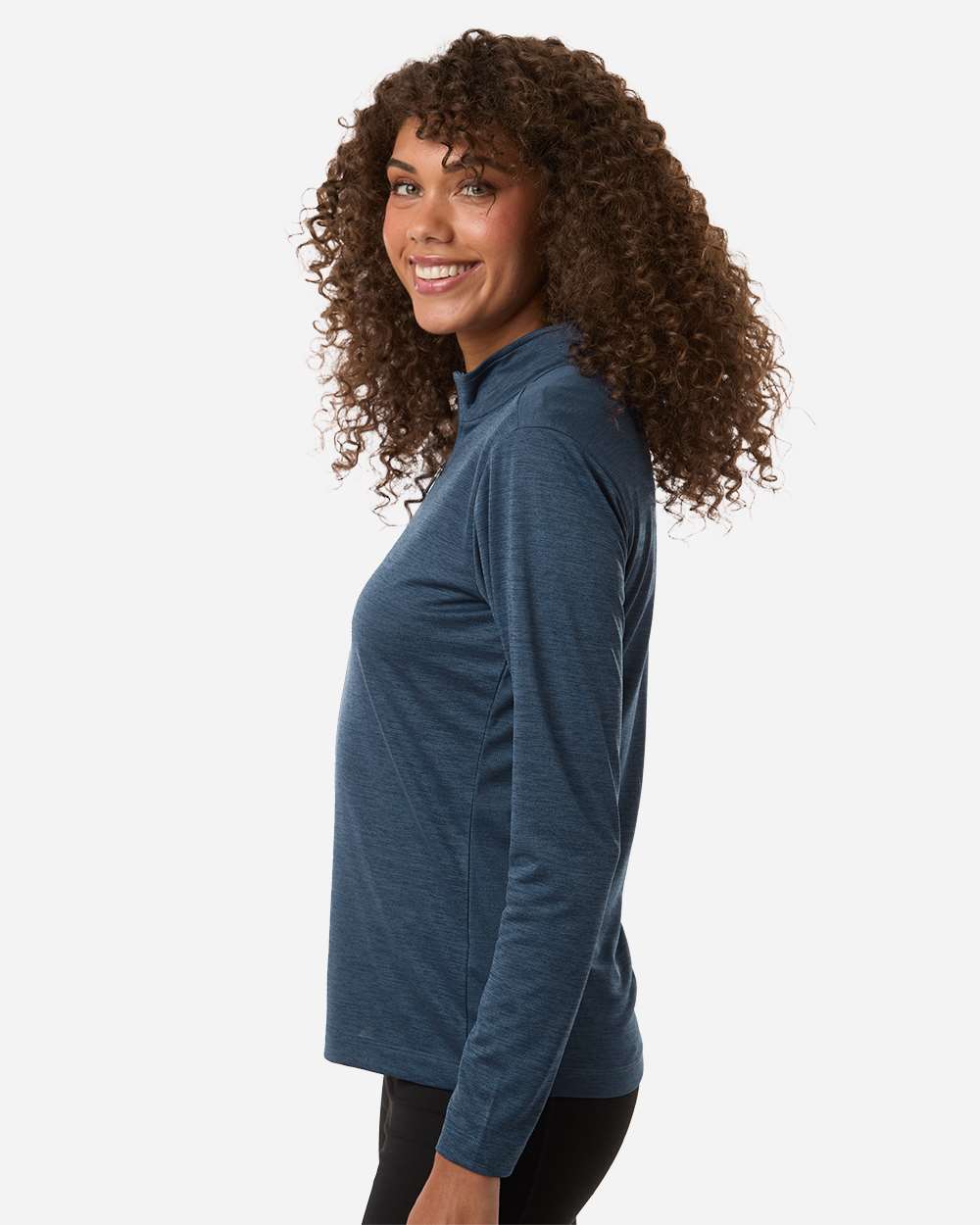AllPro Women's Pro-Lock Performance Mélange Quarter-Zip Pullover - 4HM70L Navy Melange