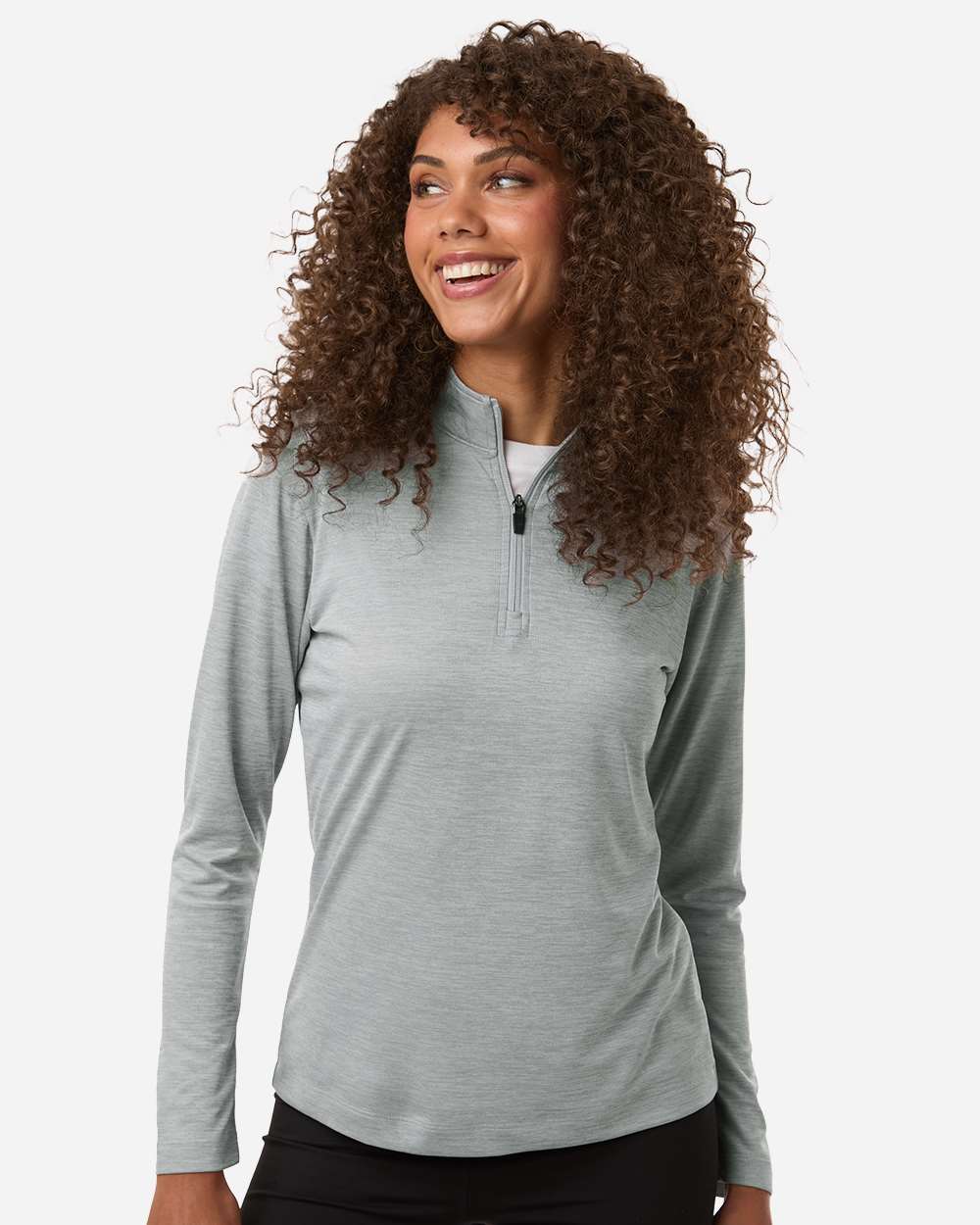 AllPro Women's Pro-Lock Performance Mélange Quarter-Zip Pullover - 4HM70L Silver Melange
