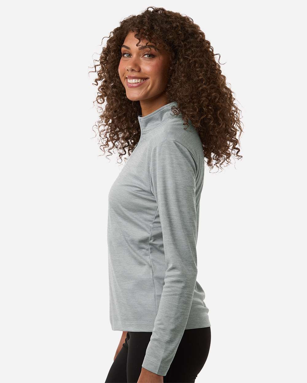 AllPro Women's Pro-Lock Performance Mélange Quarter-Zip Pullover - 4HM70L Silver Melange