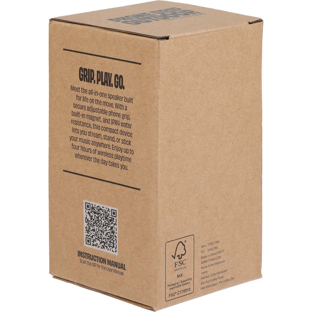 Phone Grip Outdoor Magnetic Bluetooth Speaker - 7195-77 Black