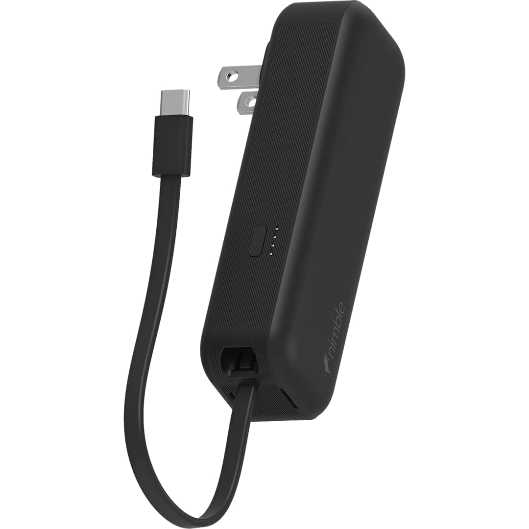 Nimble Wally Pro 20 5000 mAh Powerbank and Wall Charger - 7125-08 Black