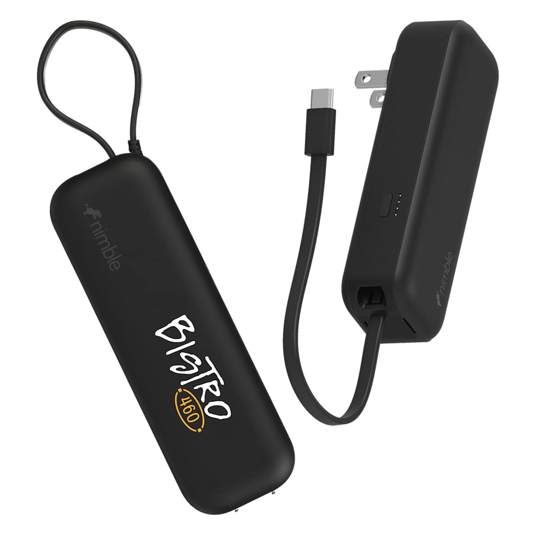 Nimble Wally Pro 20 5000 mAh Powerbank and Wall Charger - 7125-08 Black