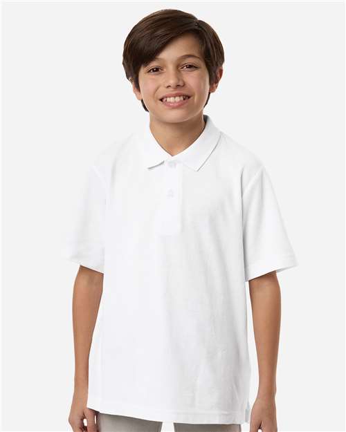 Core365 Youth Resolve CVC Performance Pique Polo - CE106Y White