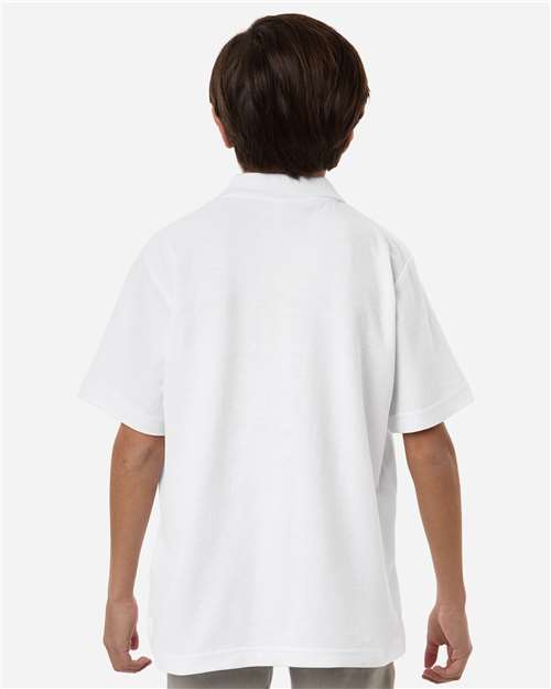 Core365 Youth Resolve CVC Performance Pique Polo - CE106Y White