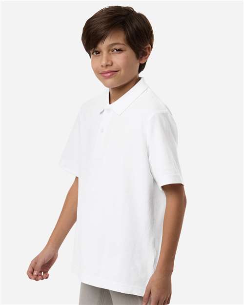Core365 Youth Resolve CVC Performance Pique Polo - CE106Y White