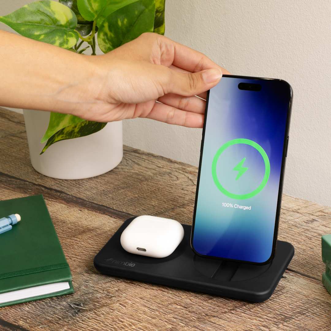 Nimble Nimble Podium 2-in-1 Wireless Charging Stand - 7125-10 Black