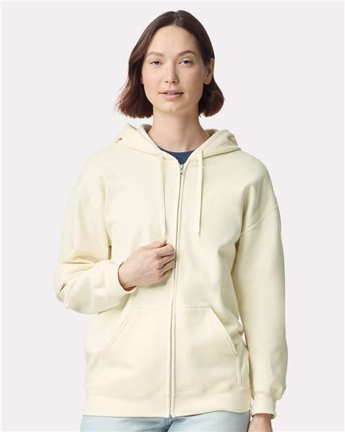 Gildan Unisex Softstyle® Full-Zip Hooded Sweatshirt - SF600 Off White