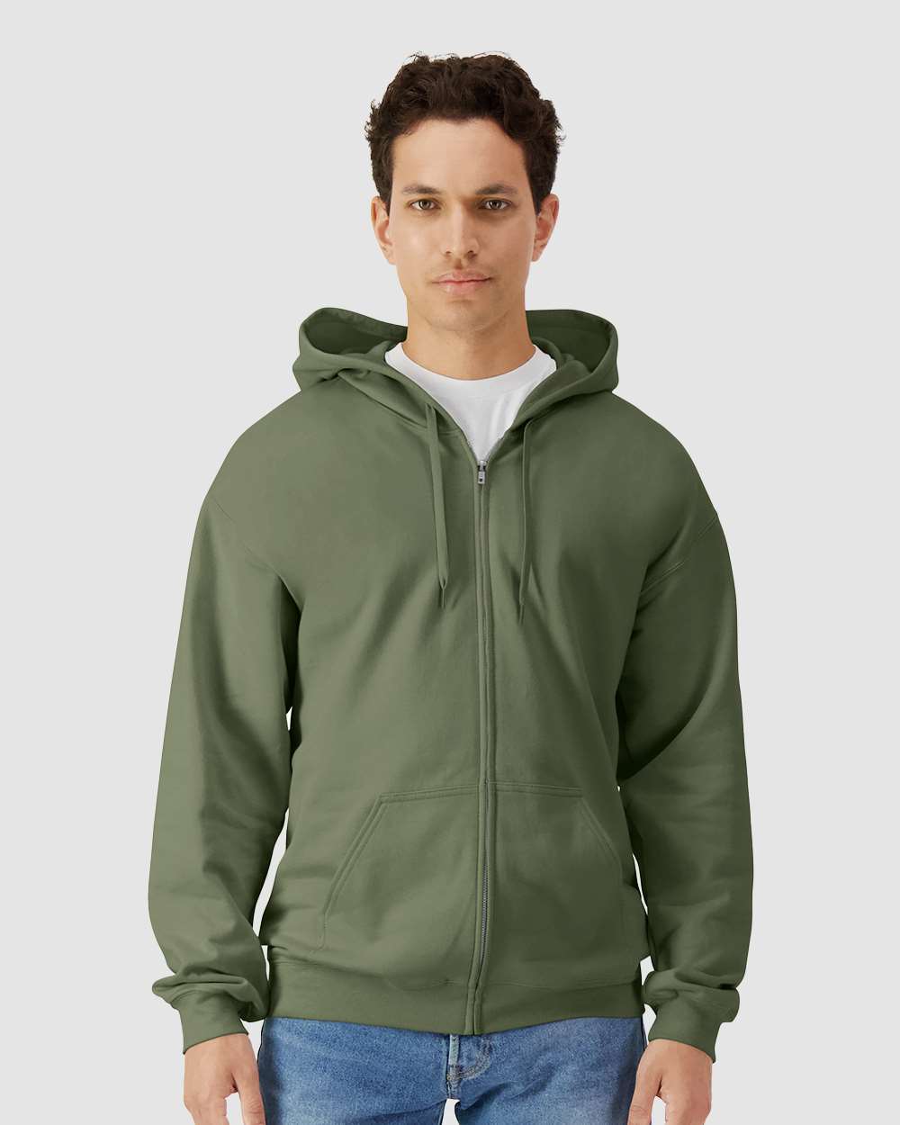 Gildan Unisex Softstyle® Midweight Full-Zip Hooded Sweatshirt - SF600 Military Green