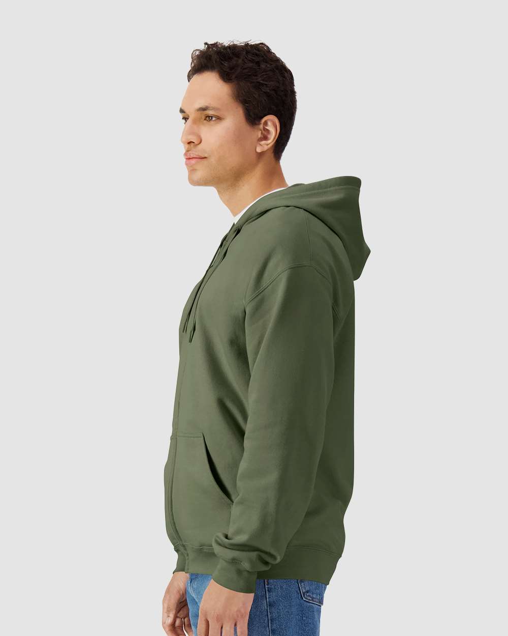 Gildan Unisex Softstyle® Midweight Full-Zip Hooded Sweatshirt - SF600 Military Green
