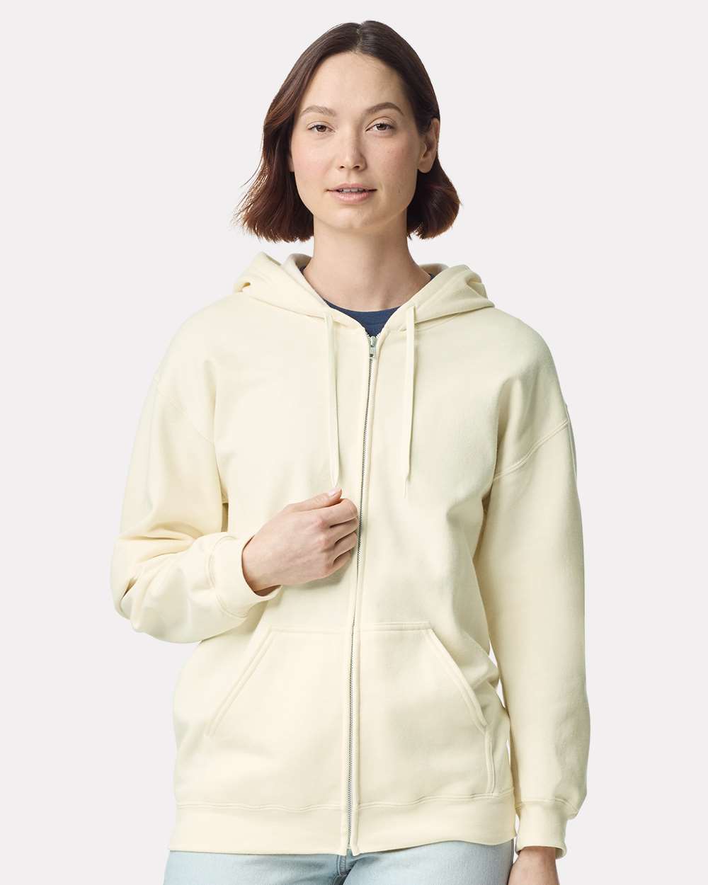 Gildan Unisex Softstyle® Midweight Full-Zip Hooded Sweatshirt - SF600 Off White