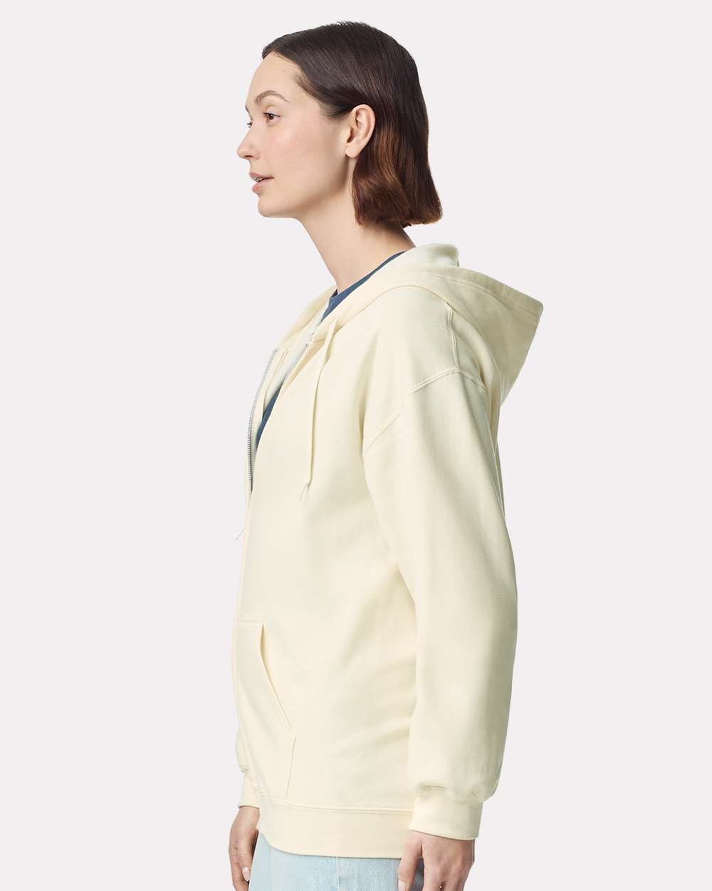 Gildan Unisex Softstyle® Midweight Full-Zip Hooded Sweatshirt - SF600 Off White
