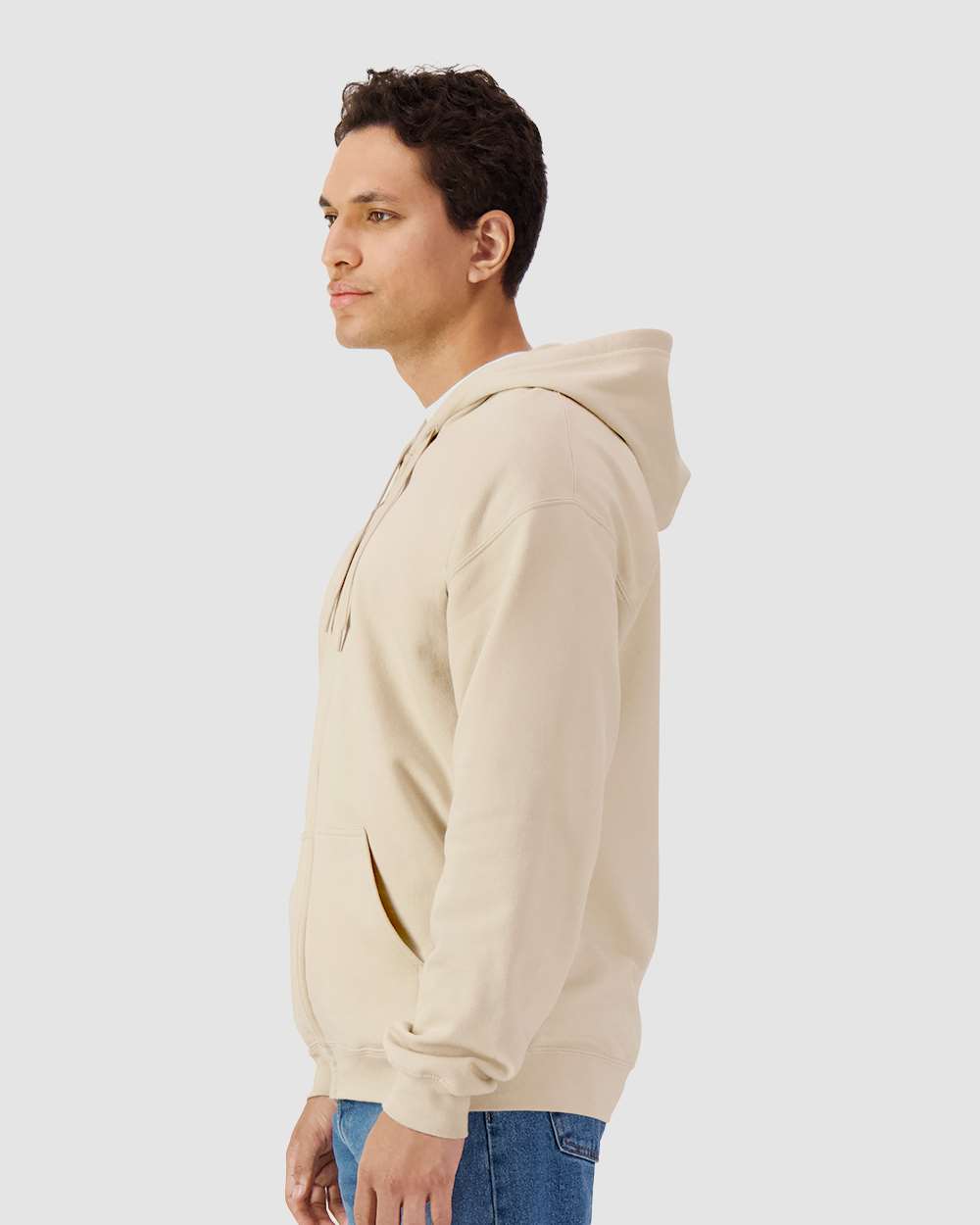 Gildan Unisex Softstyle® Midweight Full-Zip Hooded Sweatshirt - SF600 Sand