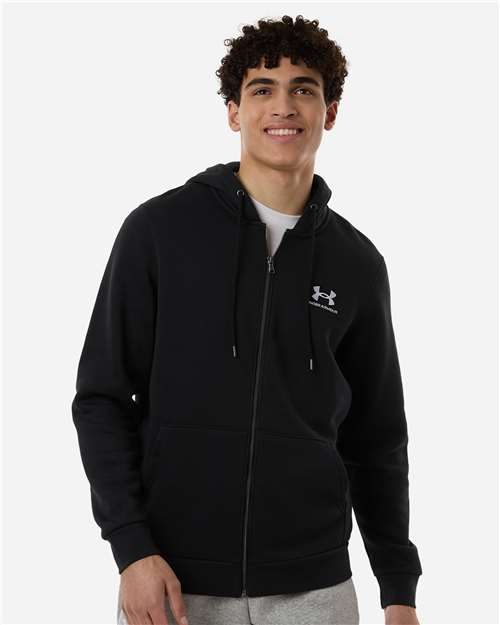 Under Armour Men's Icon Fleece Hooded Full-Zip - 1373881 Black- White