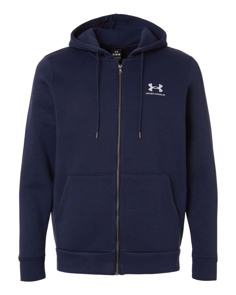 Under Armour Men's Icon Fleece Hooded Full-Zip - 1373881 Midnight Navy- White
