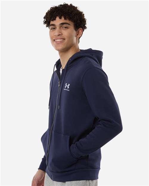 Under Armour Men's Icon Fleece Hooded Full-Zip - 1373881 Midnight Navy- White
