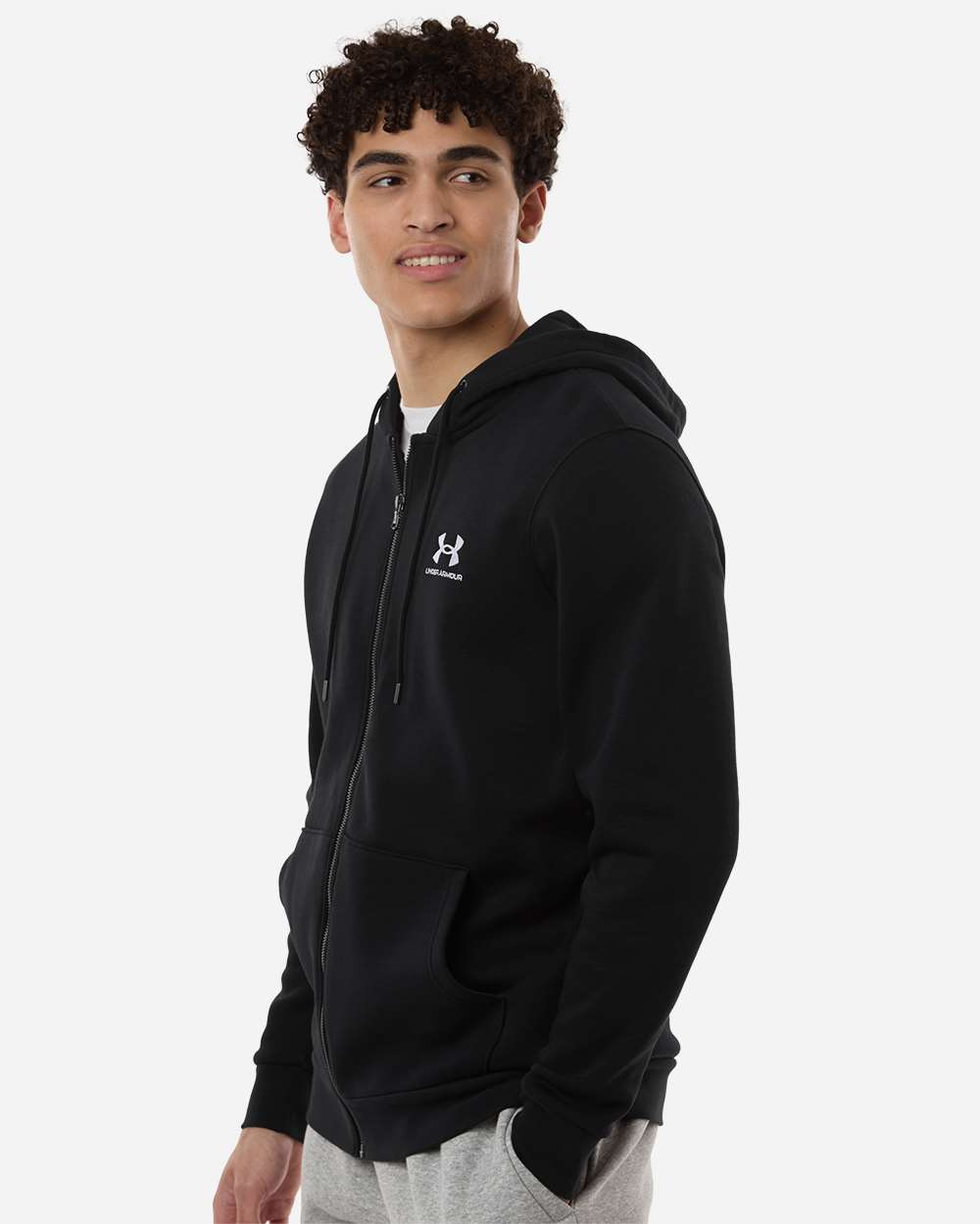 Under Armour Men's Icon Fleece Hooded Full-Zip - 1373881 Black- White
