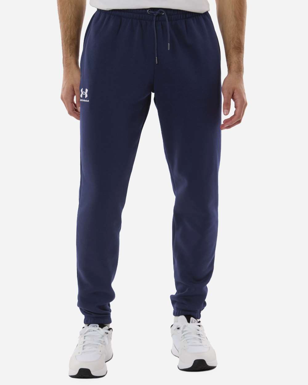 Under Armour Men's Icon Fleece Joggers - 1373882 Midnight Navy- White