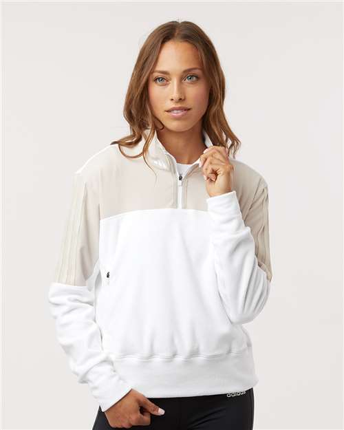 Adidas Women's Fleece Quarter-Zip Pullover - A601 Alumina