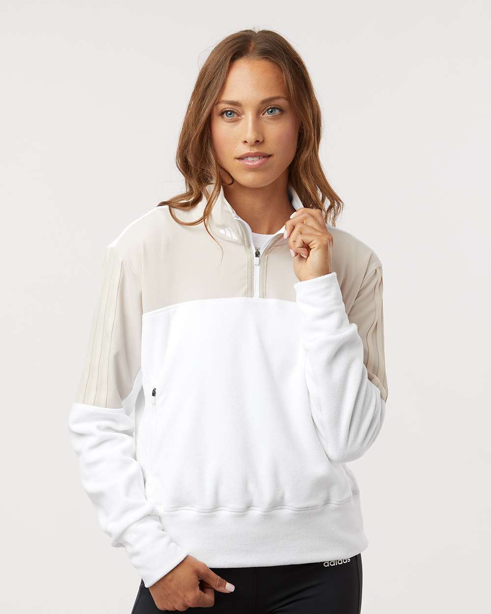 Adidas Women's Fleece Quarter-Zip Pullover - A601 Alumina