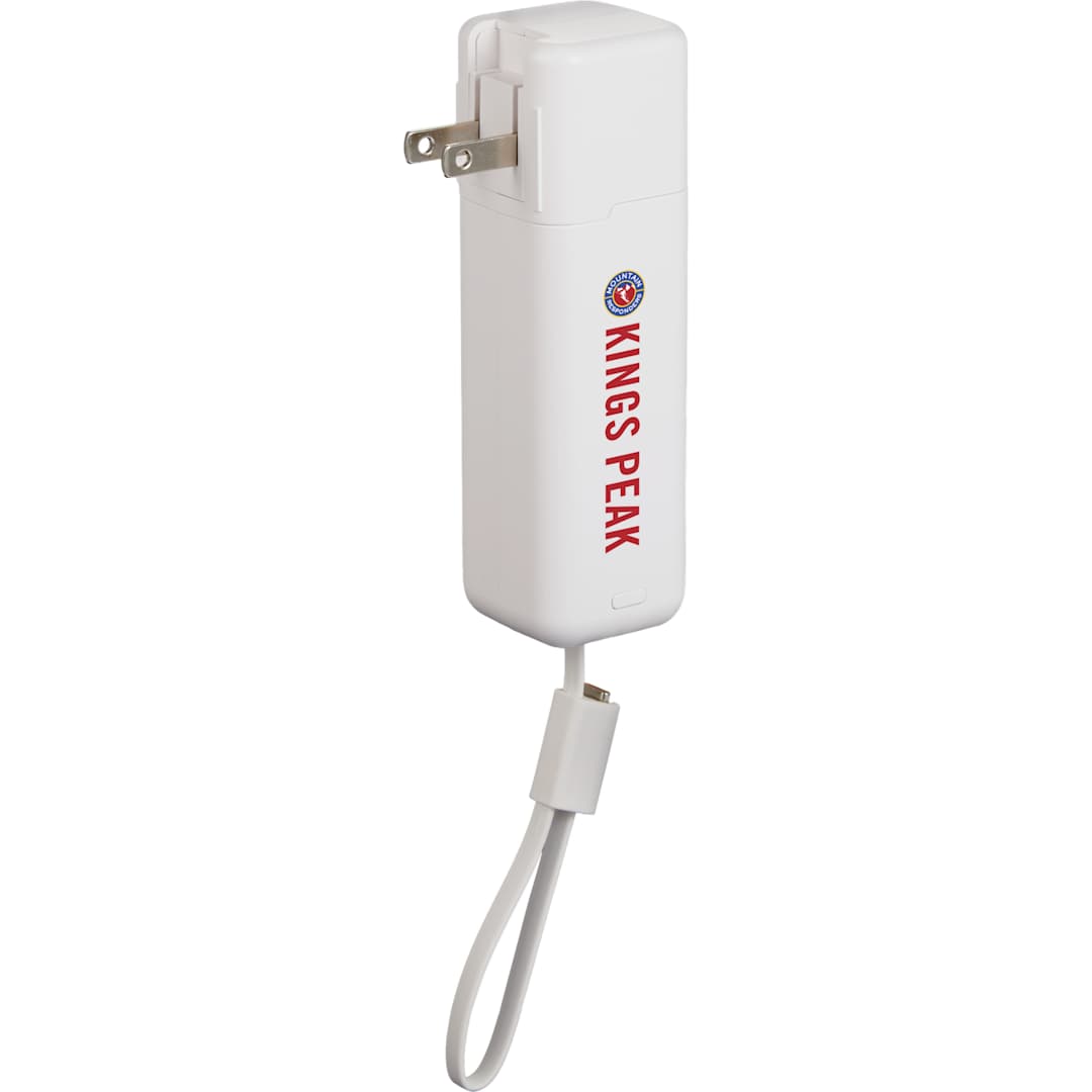 ETL Listed 5000 mAh 20W PD Power Bank with AC Plug - 7122-35 White