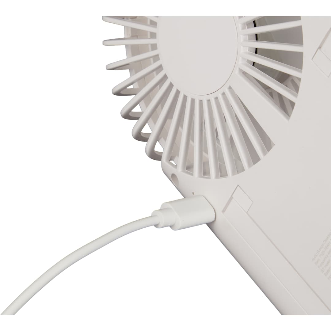Audio Breeze Desktop Fan with Bluetooth Speaker - 7195-76 White