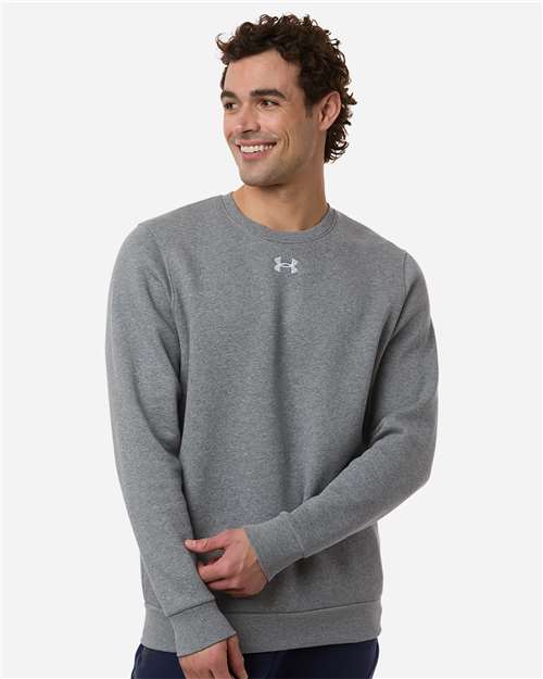 Under Armour Men's Team Icon Fleece Crew - 6014160 Pitch Grey Medium Heather- White