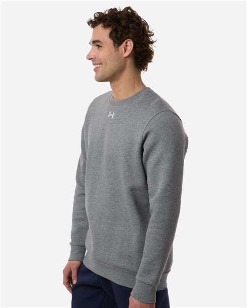 Under Armour Men's Team Icon Fleece Crew - 6014160 Pitch Grey Medium Heather- White