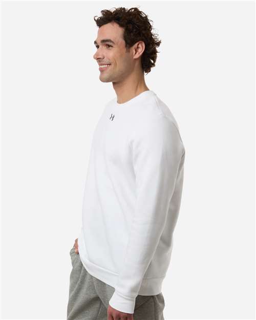 Under Armour Men's Team Icon Fleece Crew - 6014160 White- Pitch Grey Medium Heather