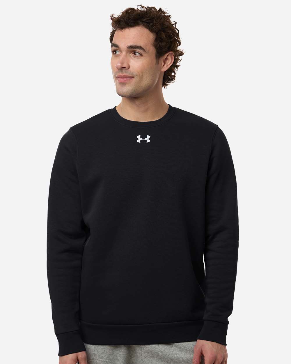 Under Armour Men's Team Icon Fleece Crew - 6014160 Black- White