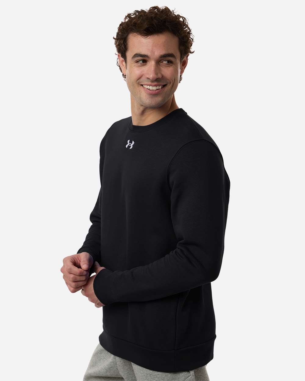 Under Armour Men's Team Icon Fleece Crew - 6014160 Black- White