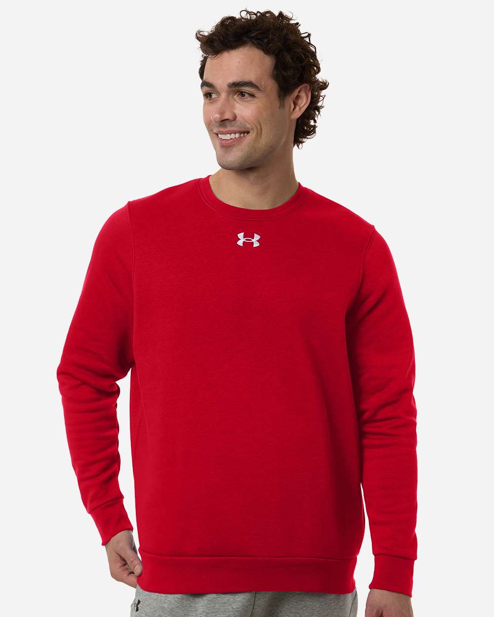 Under Armour Men's Team Icon Fleece Crew - 6014160 Red- White