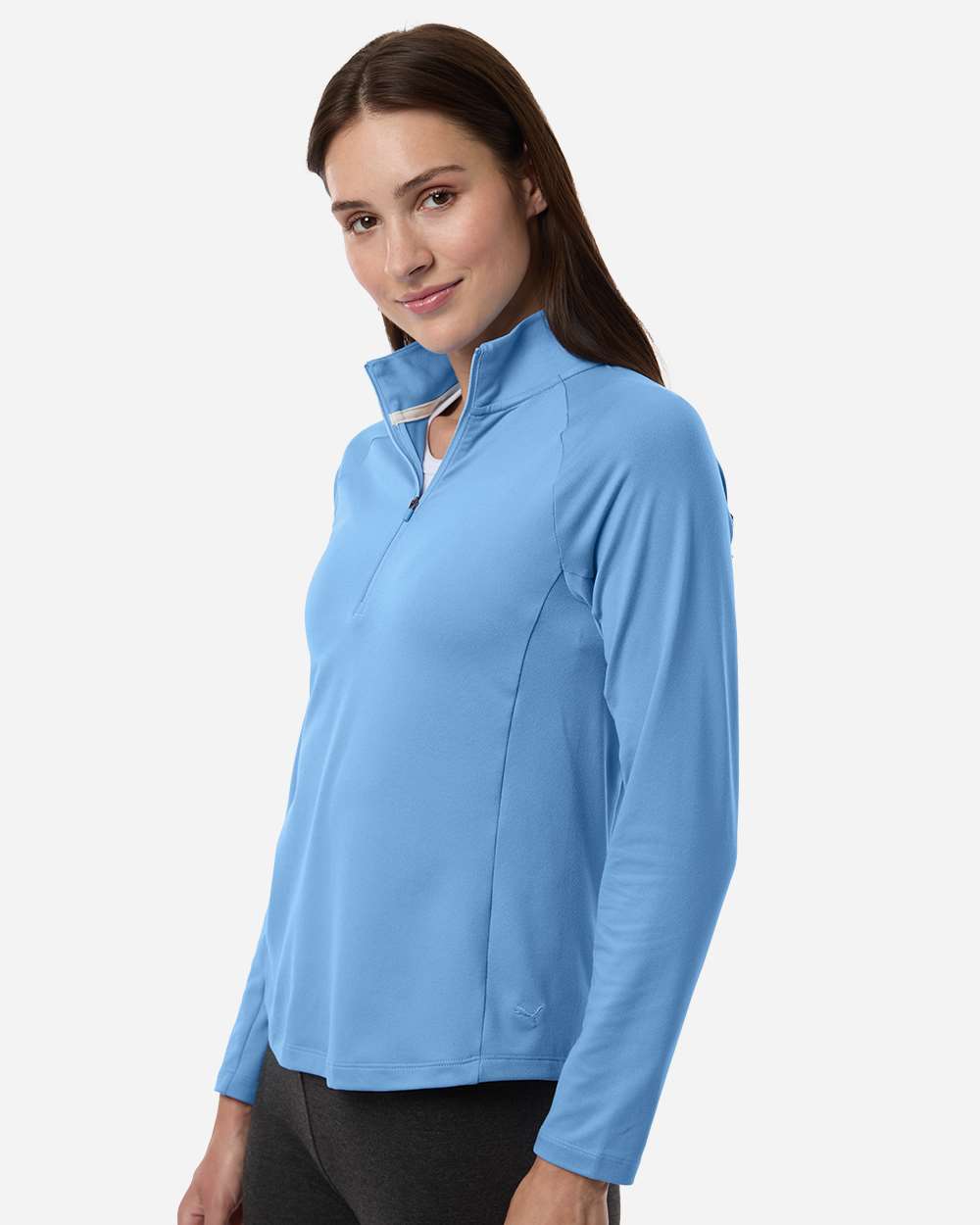 Puma Golf Women's Pure 2.0 Quarter-Zip Pullover - 629449 Team Light Blue