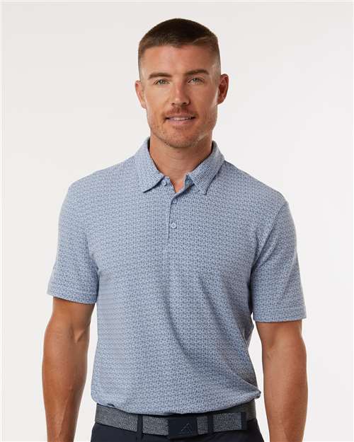 Adidas Men's Blended Printed Polo - A702 Blue Dawn Melange