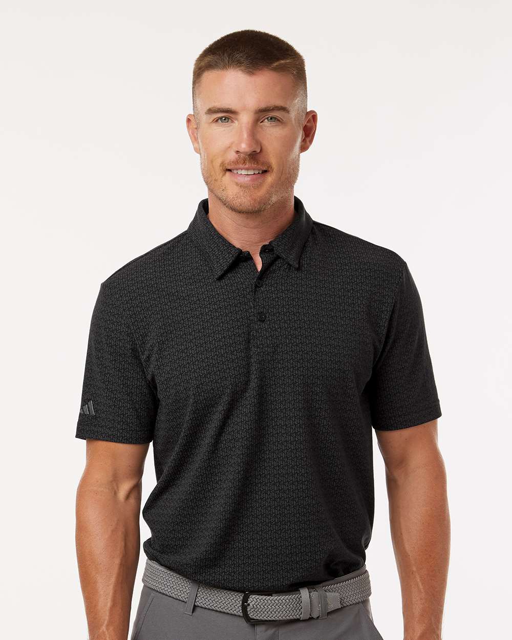 Adidas Men's Blended Printed Polo - A702 Black