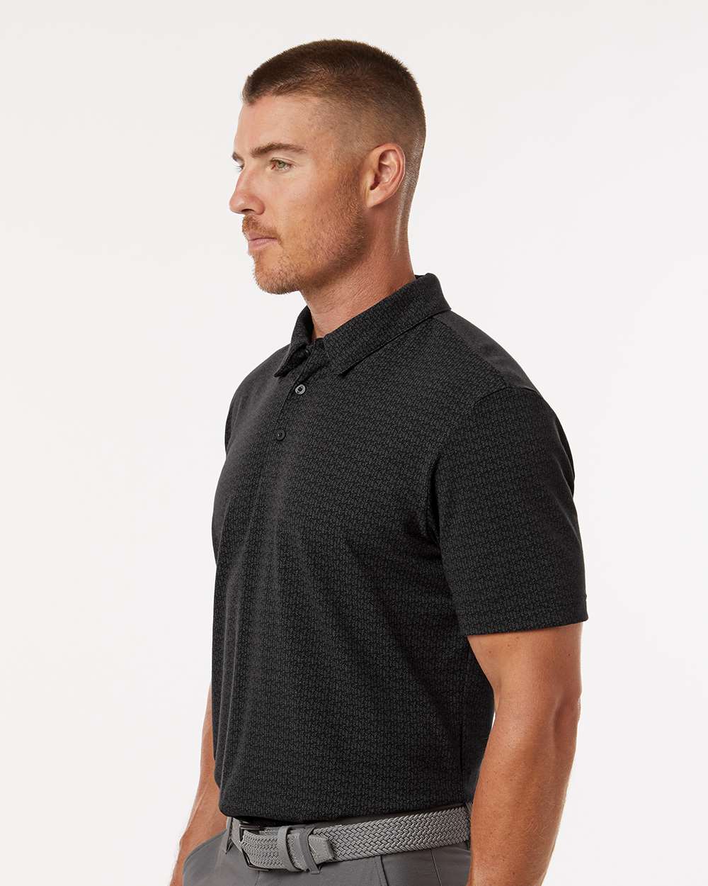 Adidas Men's Blended Printed Polo - A702 Black