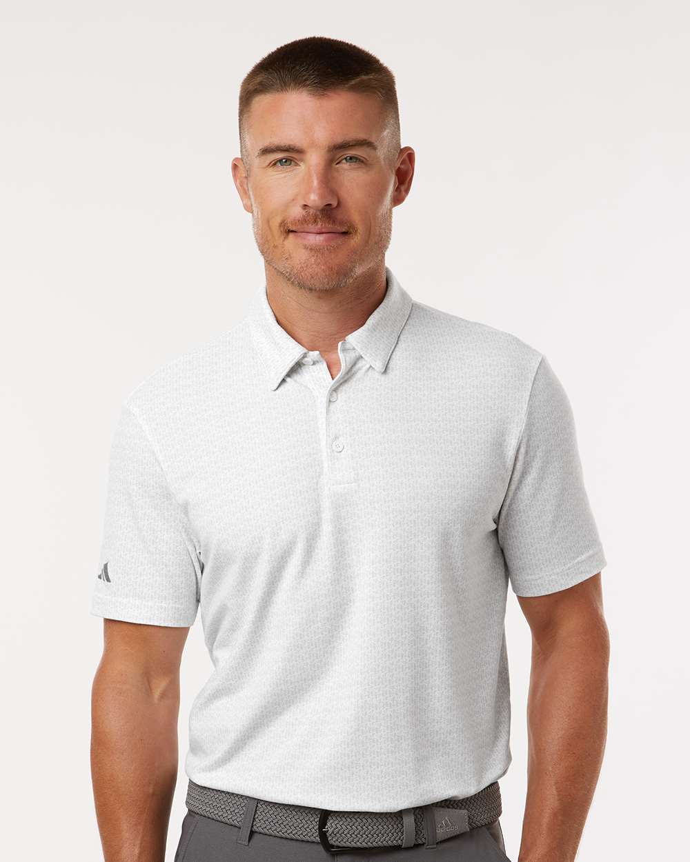 Adidas Men's Blended Printed Polo - A702 White