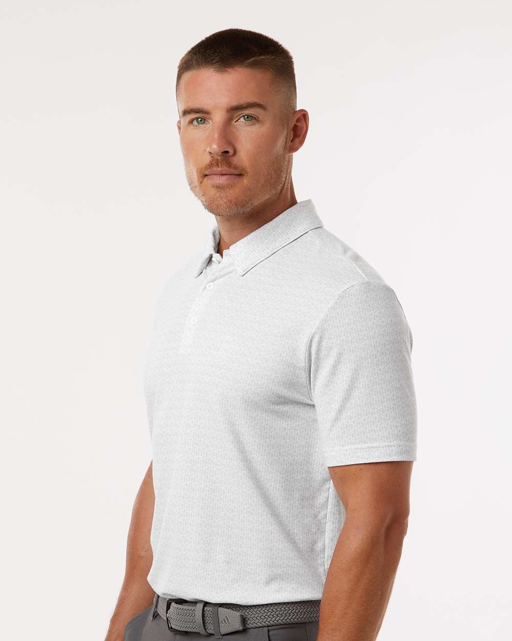 Adidas Men's Blended Printed Polo - A702 White