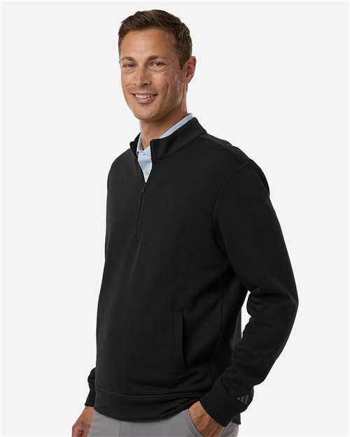 Adidas Men's Elevated Fleece Quarter-Zip Pullover - A721 Black