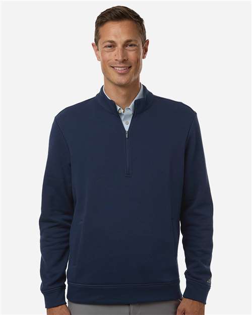 Adidas Men's Elevated Fleece Quarter-Zip Pullover - A721 Collegiate Navy