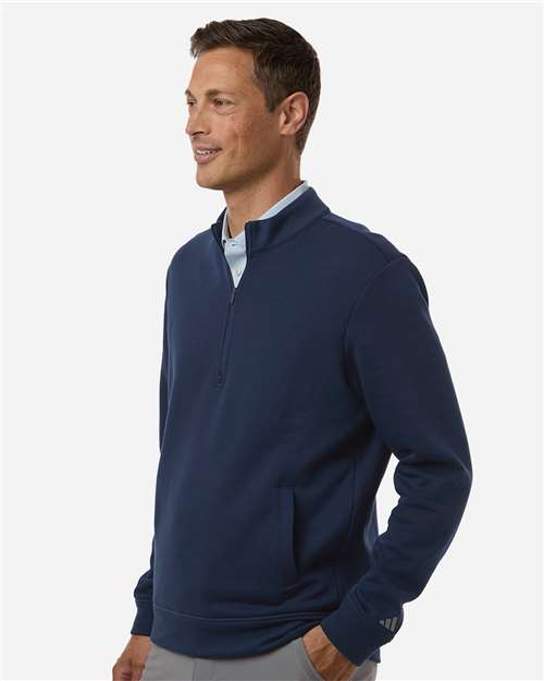 Adidas Men's Elevated Fleece Quarter-Zip Pullover - A721 Collegiate Navy