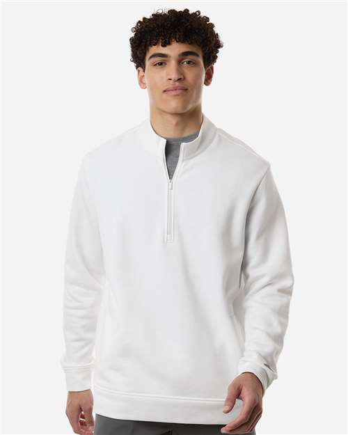 Adidas Men's Elevated Fleece Quarter-Zip Pullover - A721 Core White
